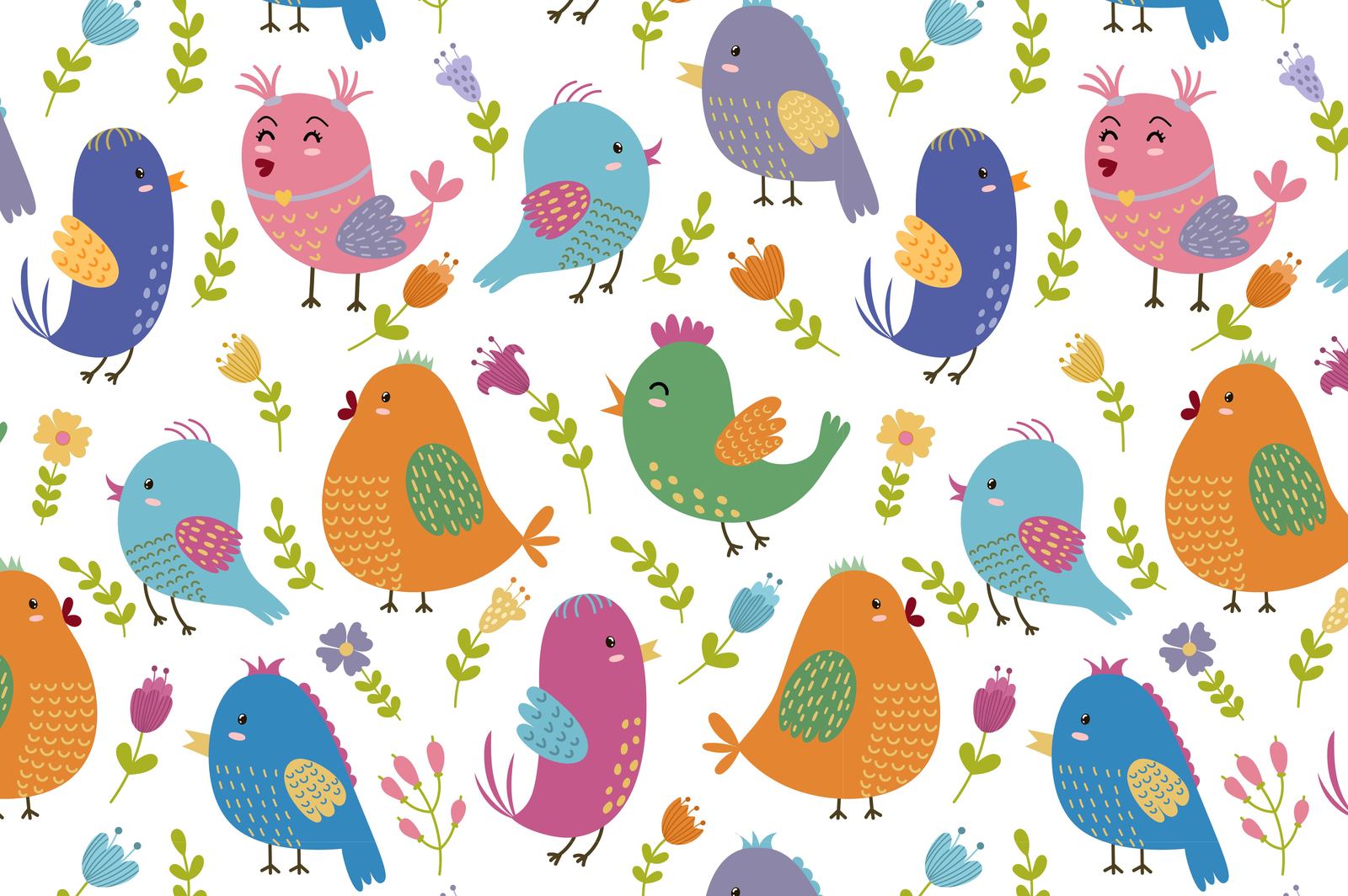 Cute Birdies: patterns &amp; clipart