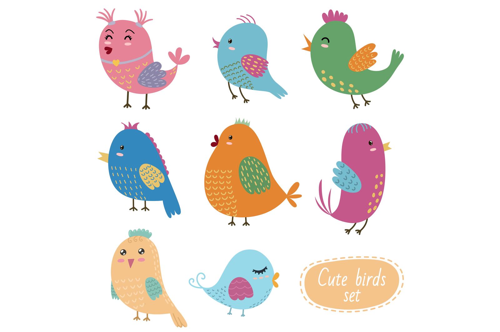 Cute Birdies: patterns &amp; clipart