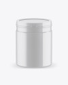 Glossy Protein Jar Mockup (High-Angle Shot)