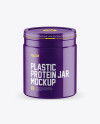 Glossy Protein Jar Mockup (High-Angle Shot)