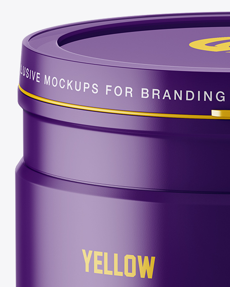 Glossy Protein Jar Mockup (High-Angle Shot)