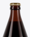 Amber Beer Bottle With Brown Ale Mockup