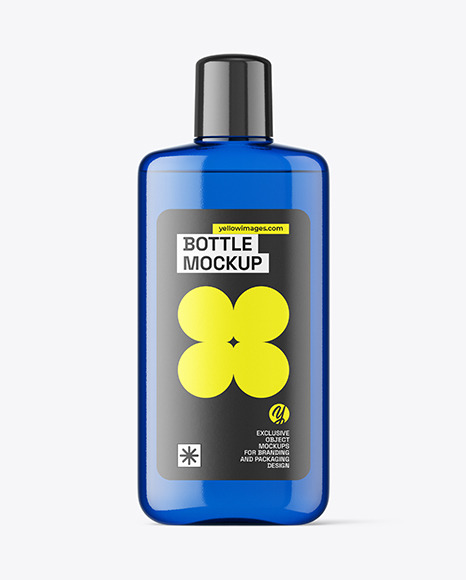 Blue Plastic Bottle Mockup