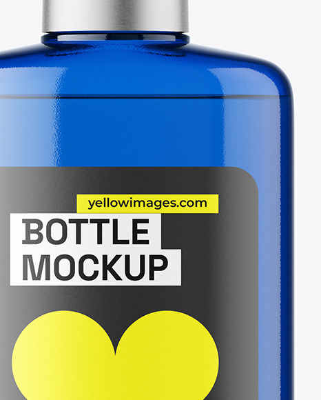 Blue Plastic Bottle Mockup