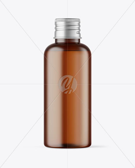 Frosted Amber Cosmetic Bottle Mockup