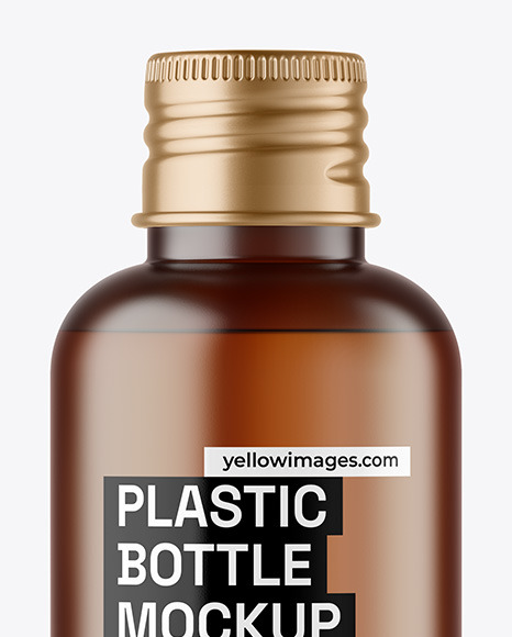 Frosted Amber Cosmetic Bottle Mockup