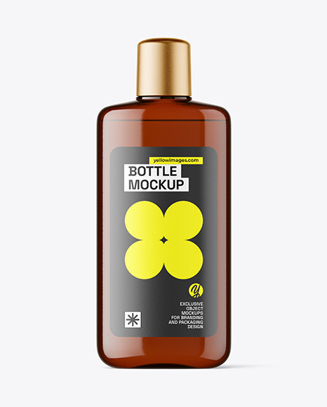 Amber Plastic Bottle Mockup Amber Plastic Bottle Mockup