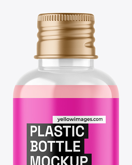 Clear Cosmetic Bottle with Liquid Soap Mockup