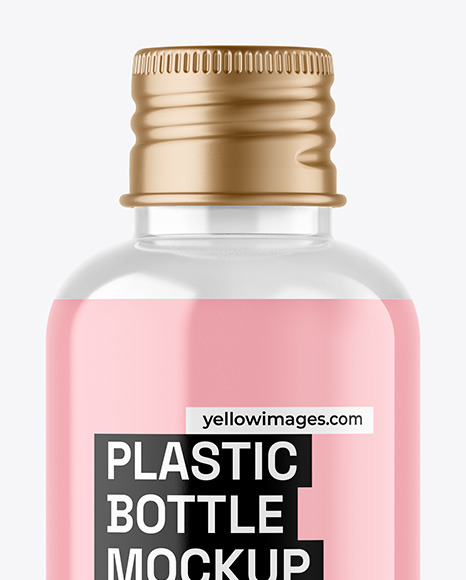 Clear Cosmetic Bottle with Liquid Soap Mockup