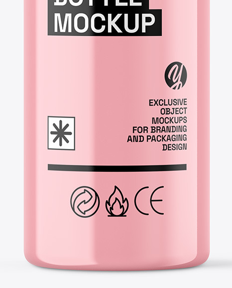 Clear Cosmetic Bottle with Liquid Soap Mockup