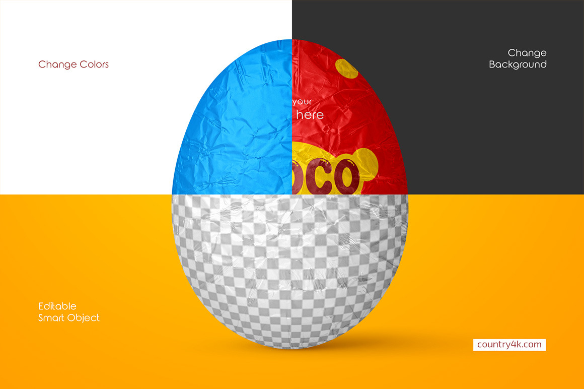 Egg in Metallic Foil Mockup Set Egg in Metallic Foil Mockup Set