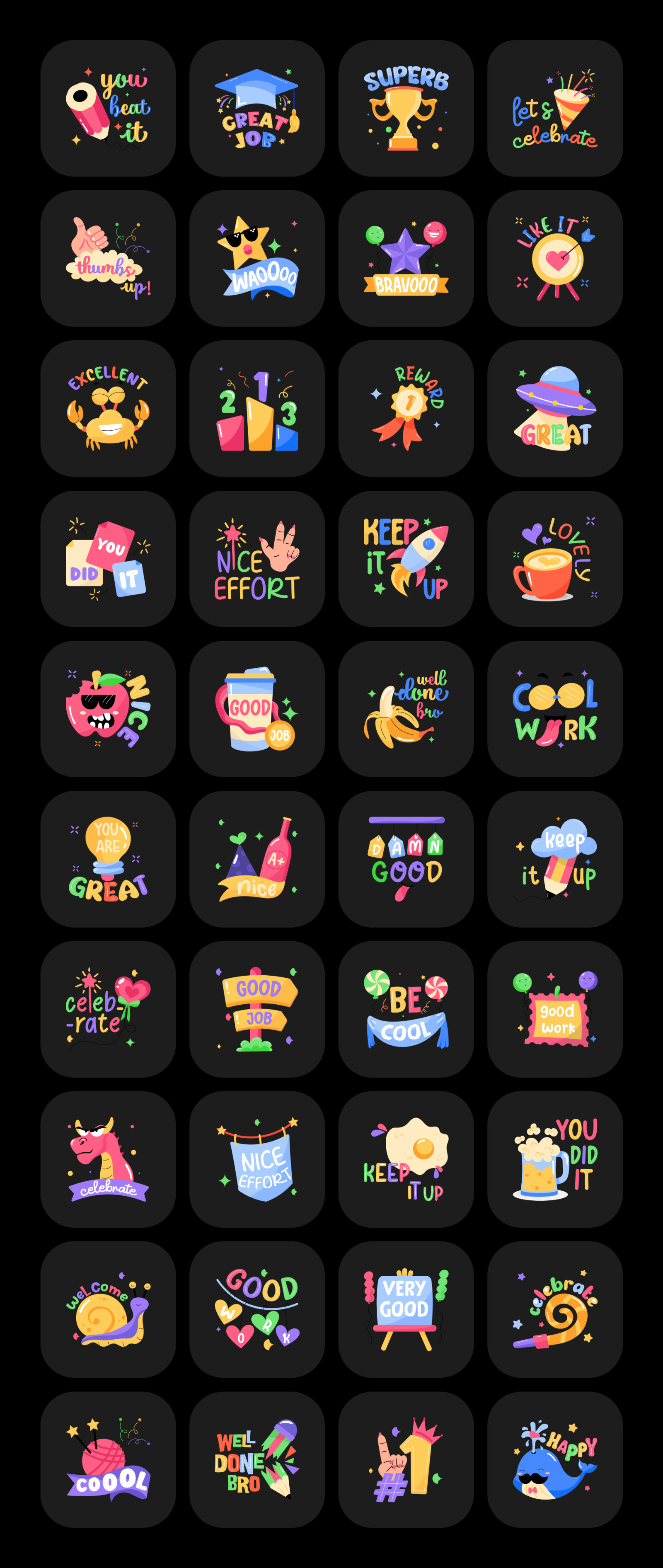 Animated Congratulations Stickers