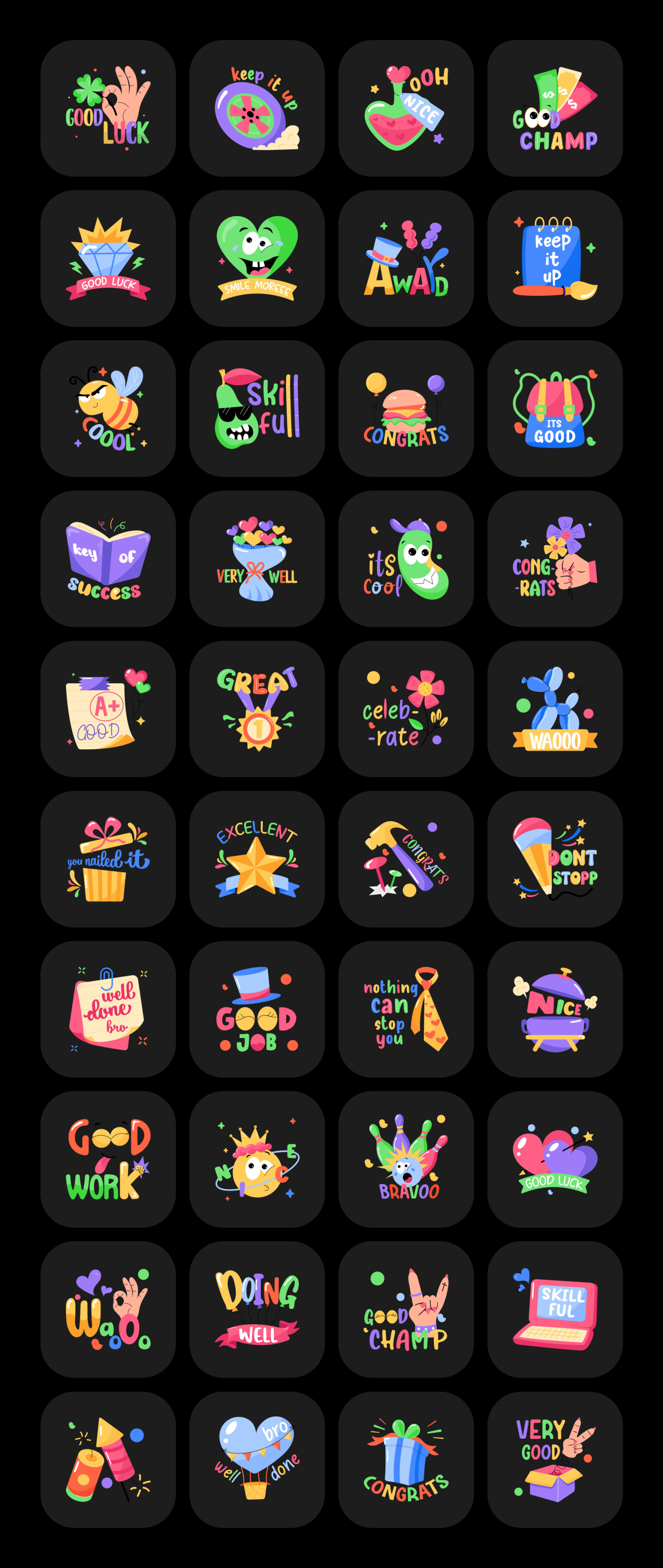 Animated Congratulations Stickers