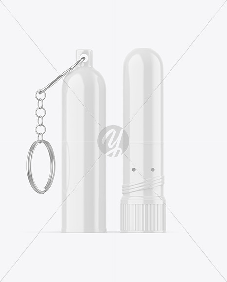 Opened Glossy Inhaler Stick Mockup