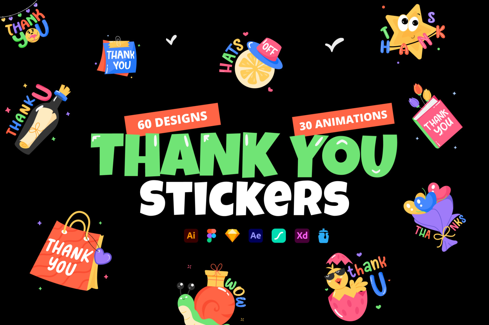 Animated Thank You Stickers