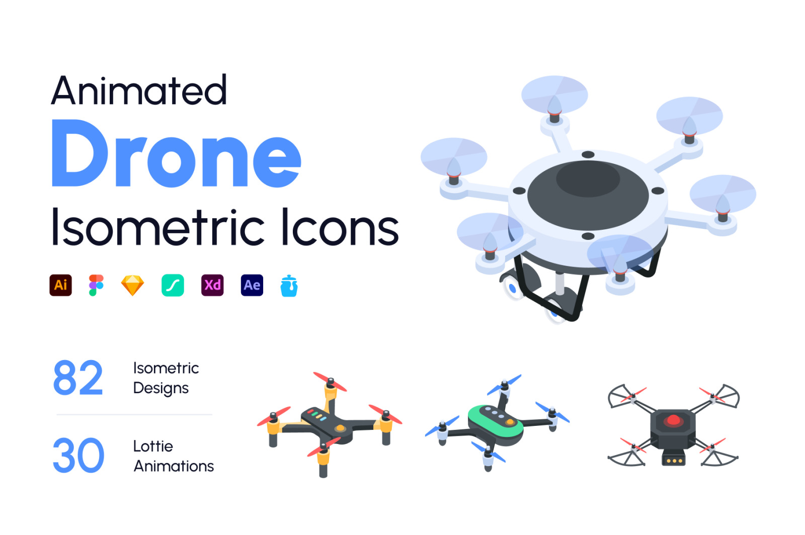 Animated Drone Icon Set