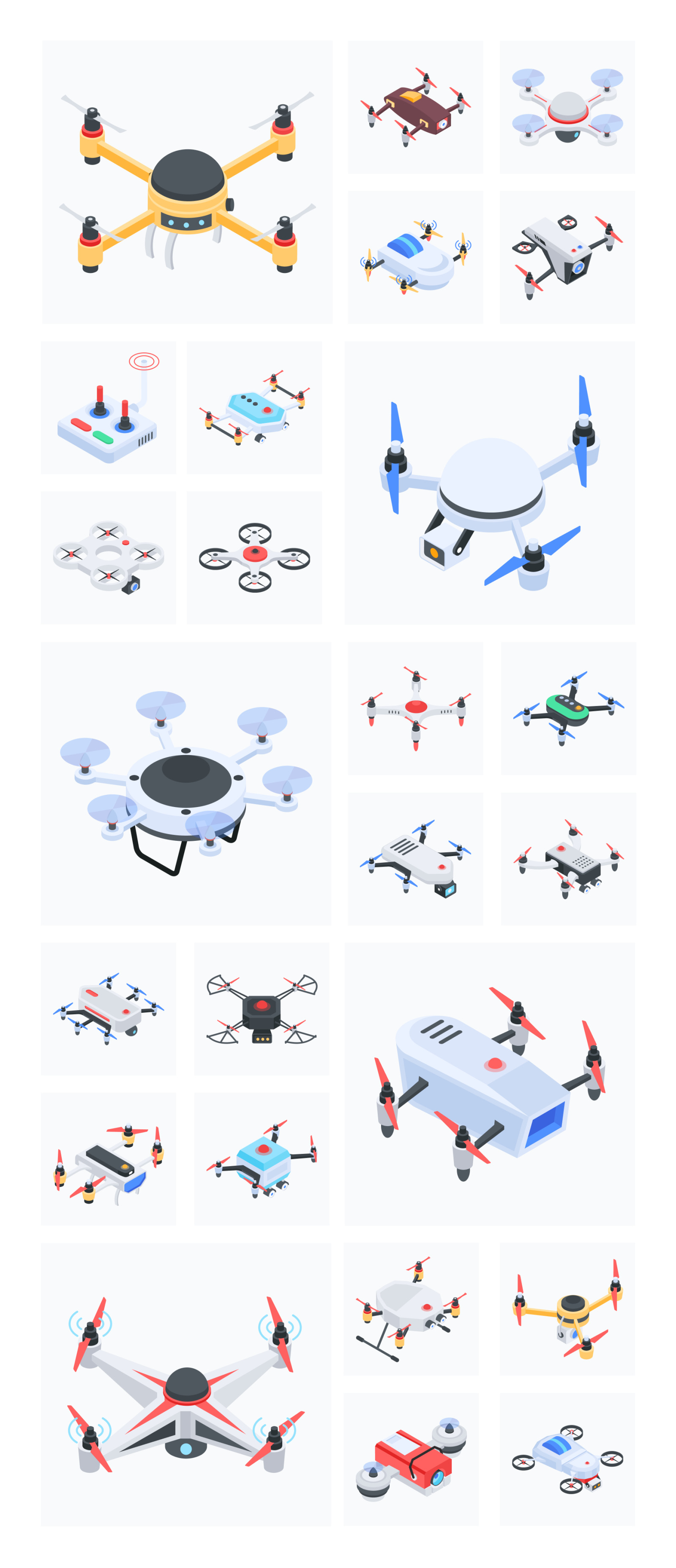 Animated Drone Icon Set