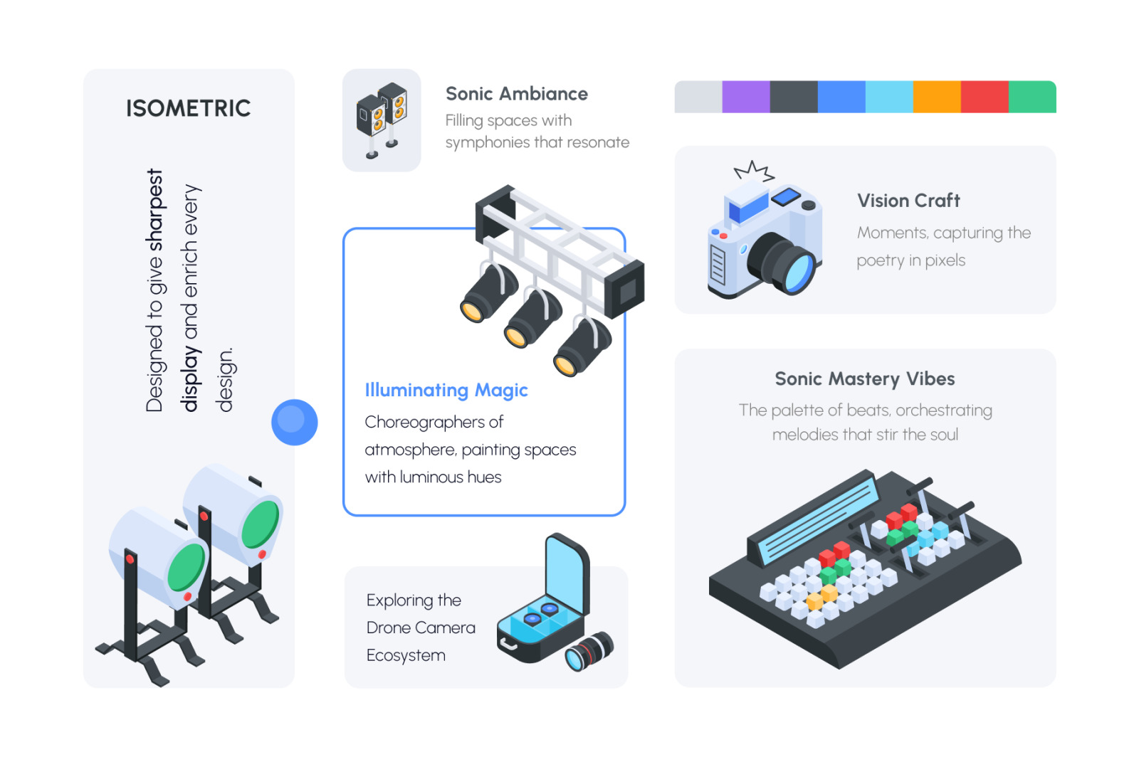 Video Equipment Isometric Icons Video Equipment Isometric Icons