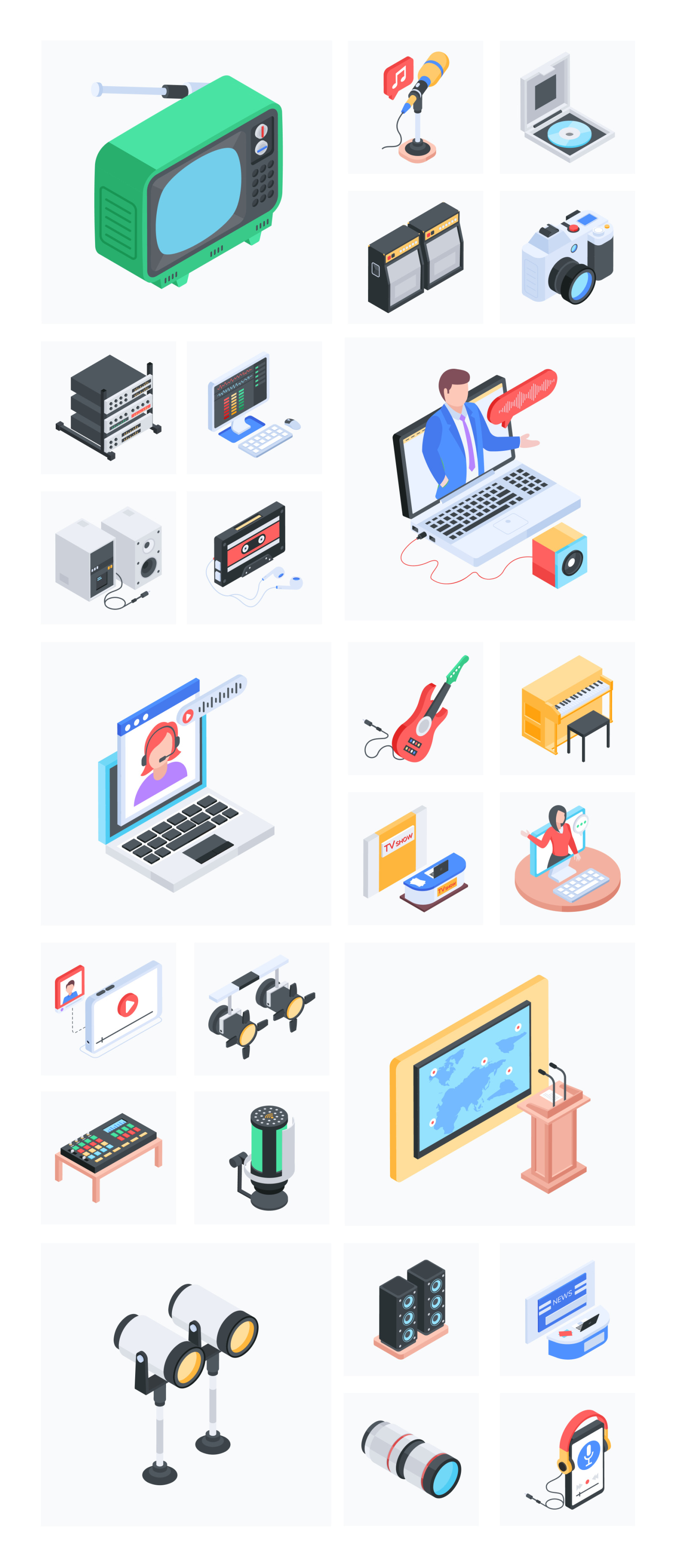 Isomeric Webinar and Podcast Icons