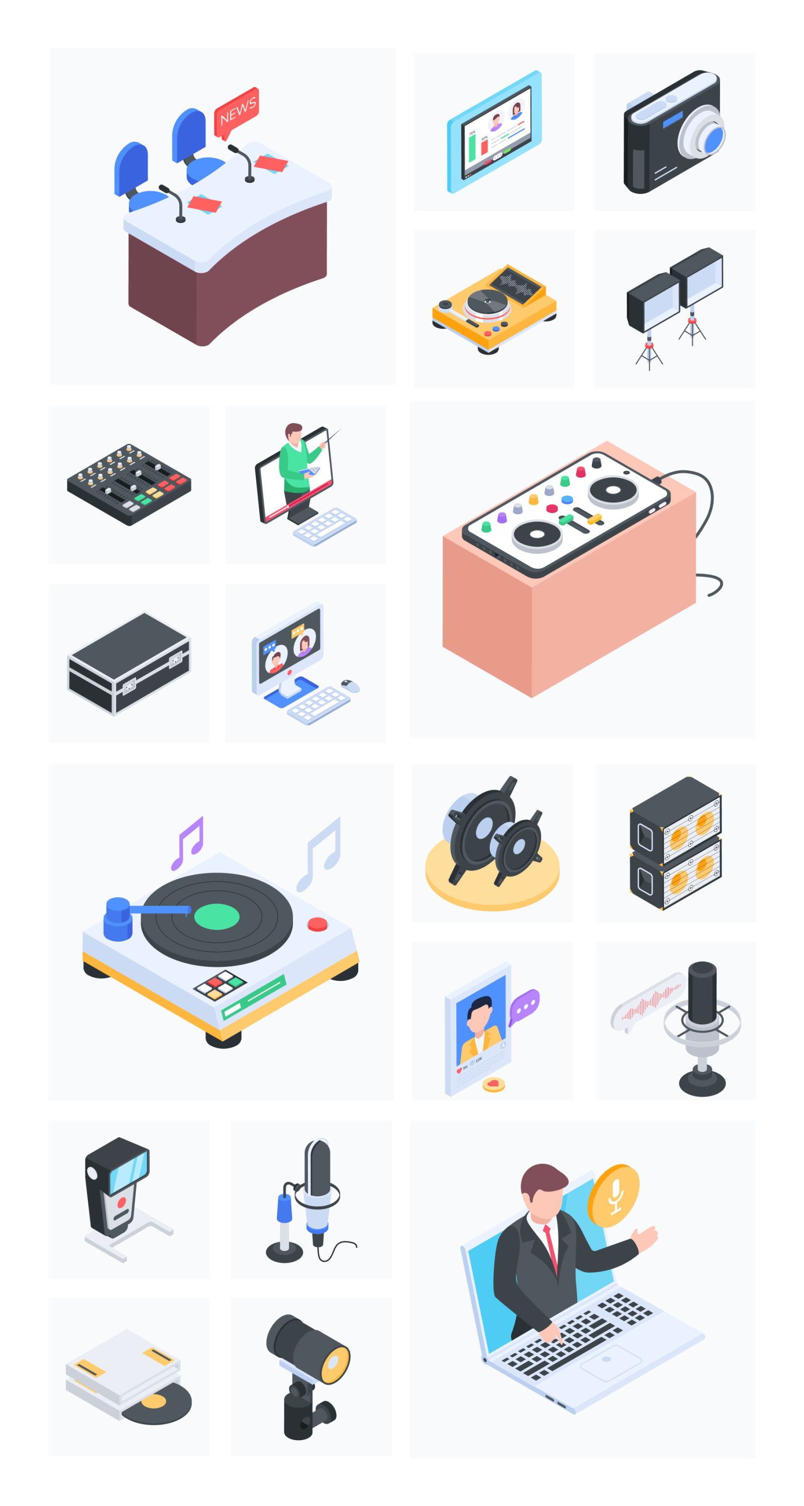Isomeric Webinar and Podcast Icons Isomeric Webinar and Podcast Icons