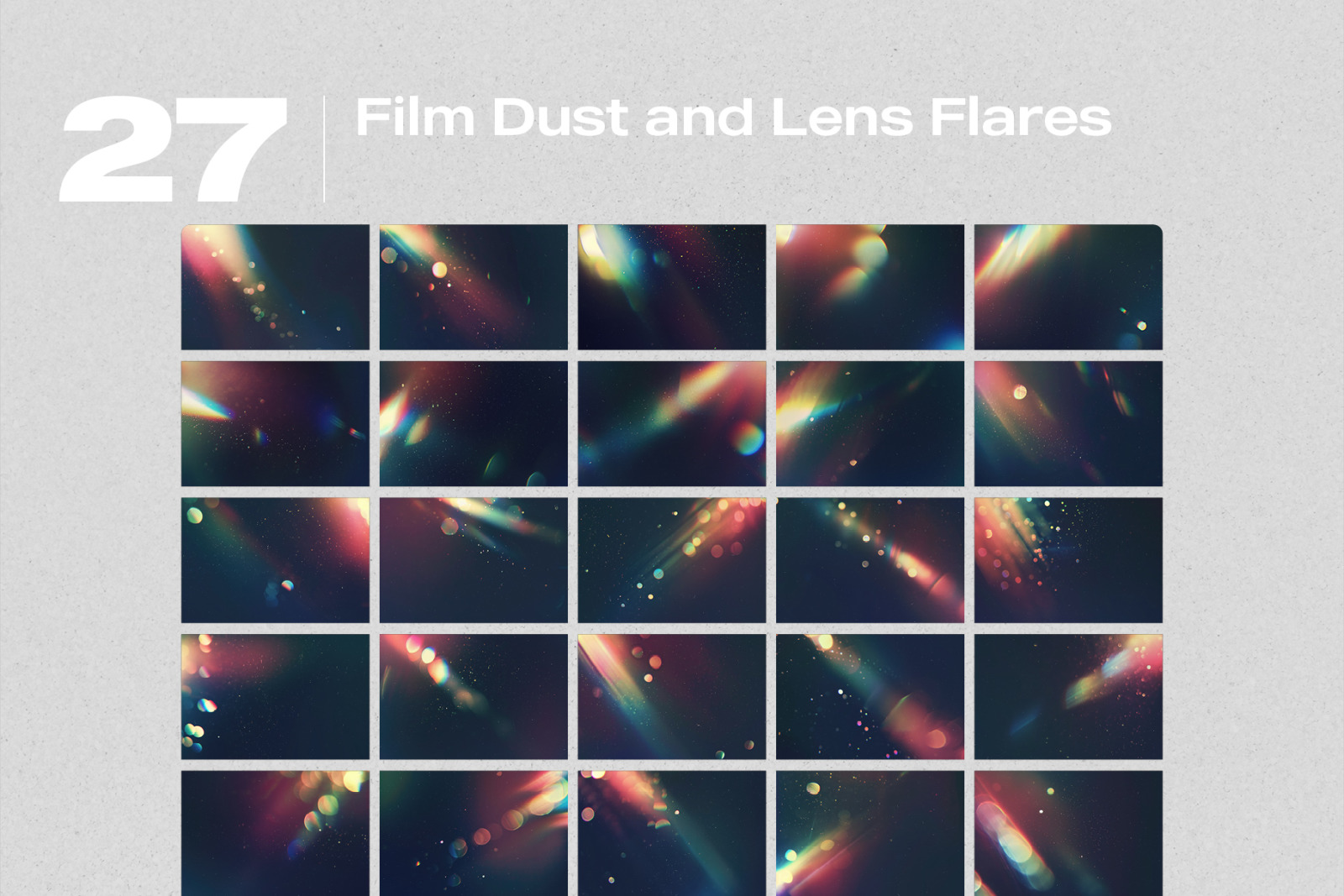 27 Film Dust and Lens Flares Effect Photo Overlays