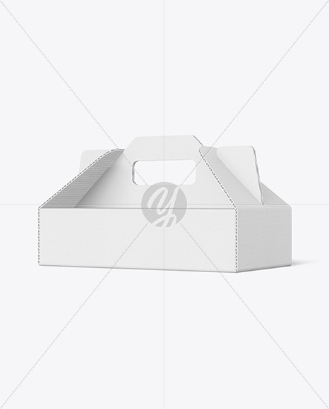 Corrugated Paper Box w/ Handle Mockup