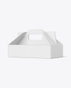 Corrugated Paper Box w/ Handle Mockup