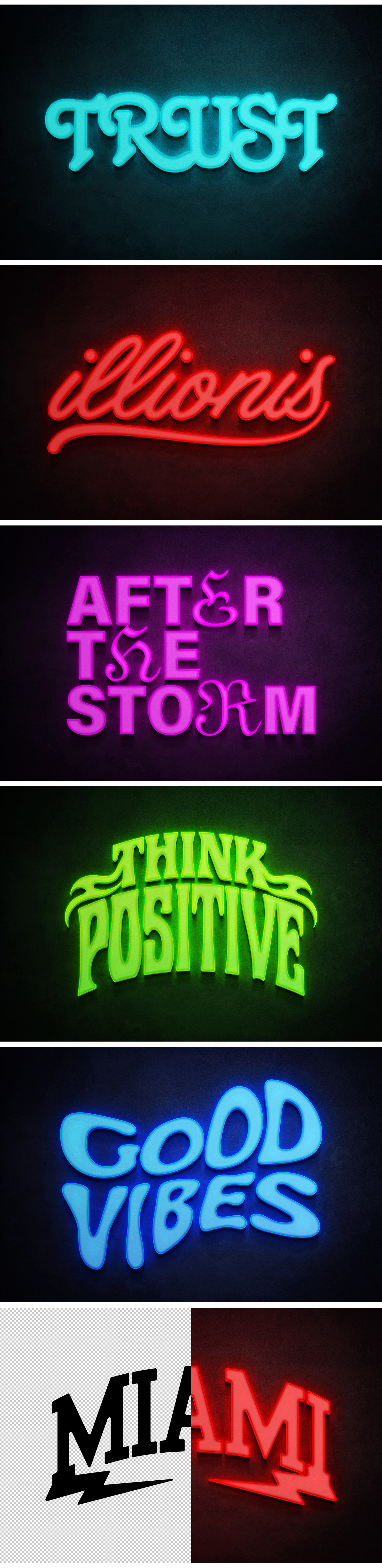 Neon Sign Wall Mockups Neon Sign Wall Mockups