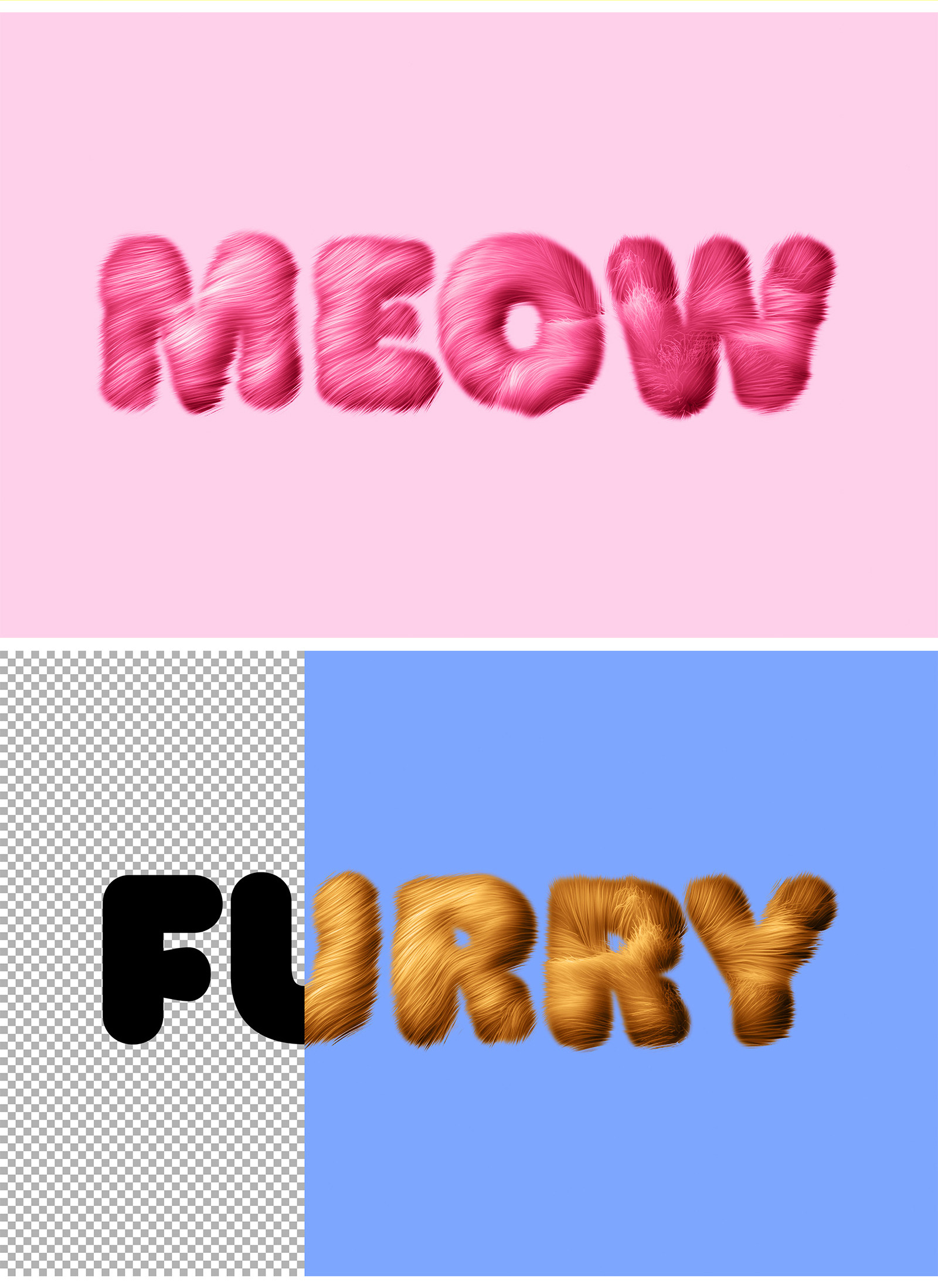 Faux Fur Text Effect