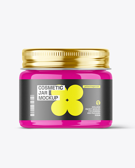 Glossy Cosmetic Jar Mockup