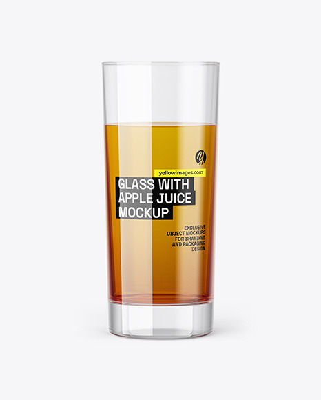 Glass With Apple Juice Mockup