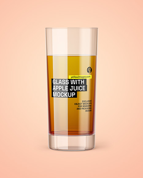 Glass With Apple Juice Mockup