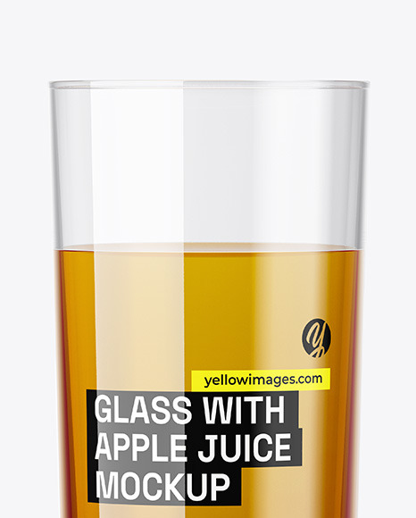 Glass With Apple Juice Mockup