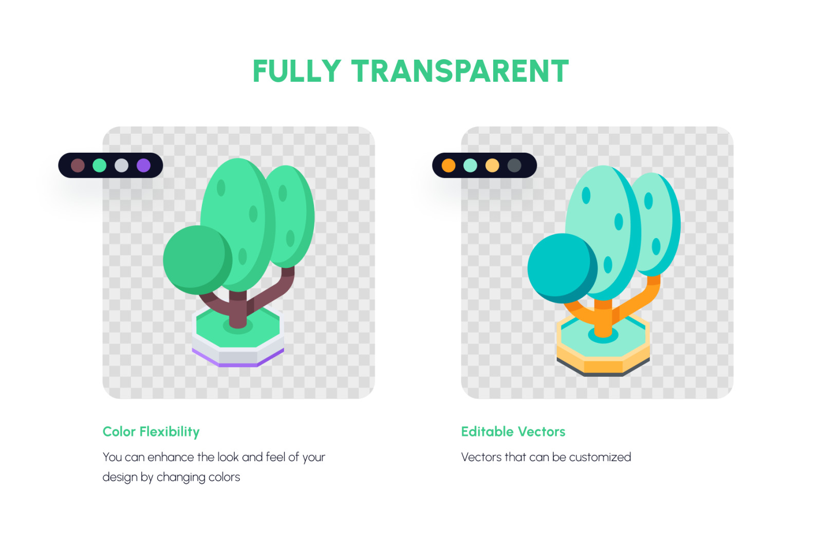 Trees Isometric Icons Trees Isometric Icons
