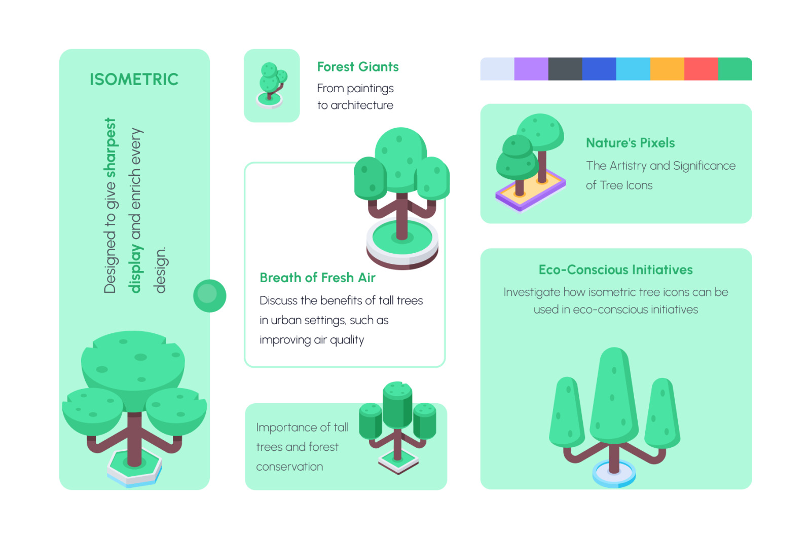 Trees Isometric Icons Trees Isometric Icons