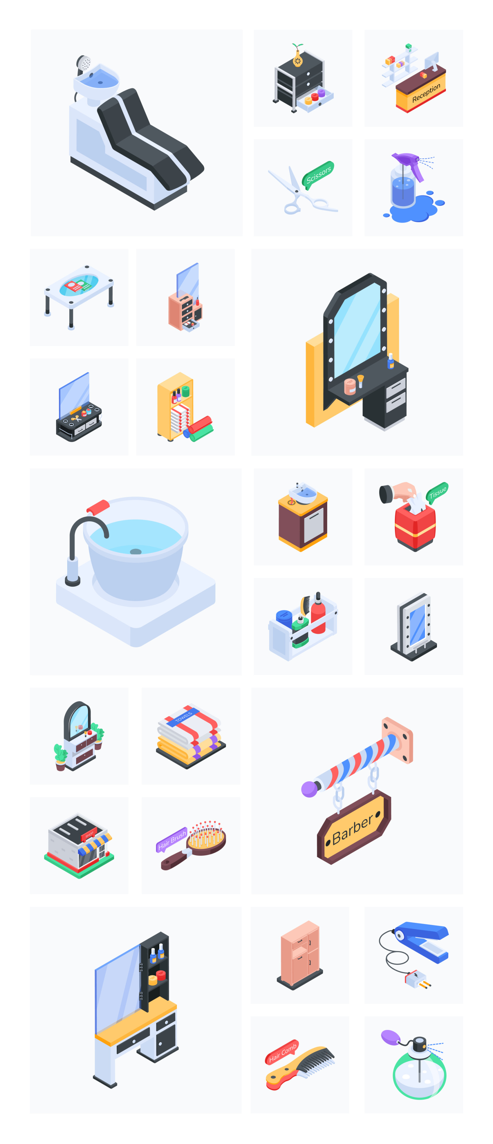 Animated Barber Icon Set Animated Barber Icon Set