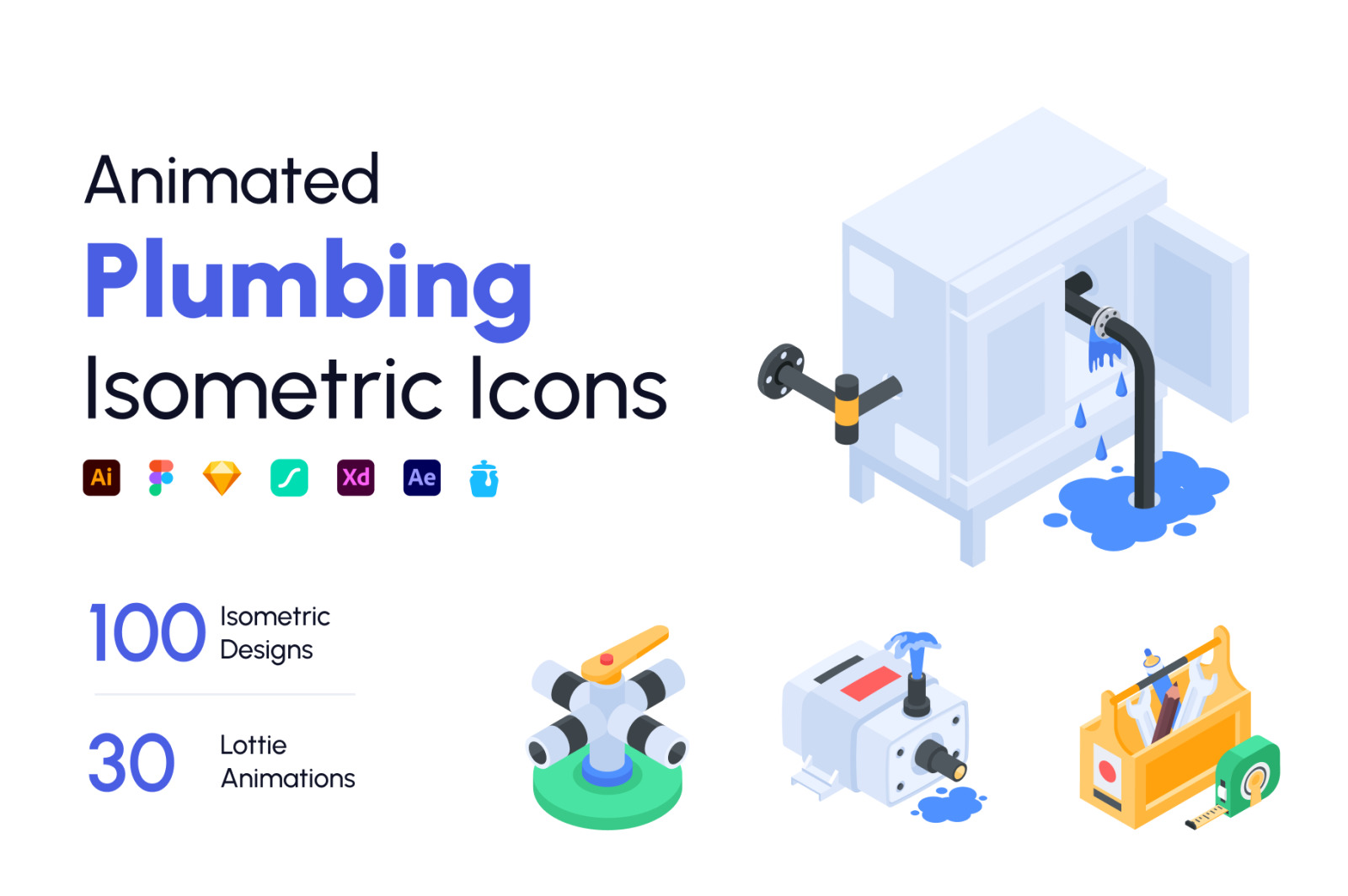 Plumbing Isometric Icons Plumbing Isometric Icons
