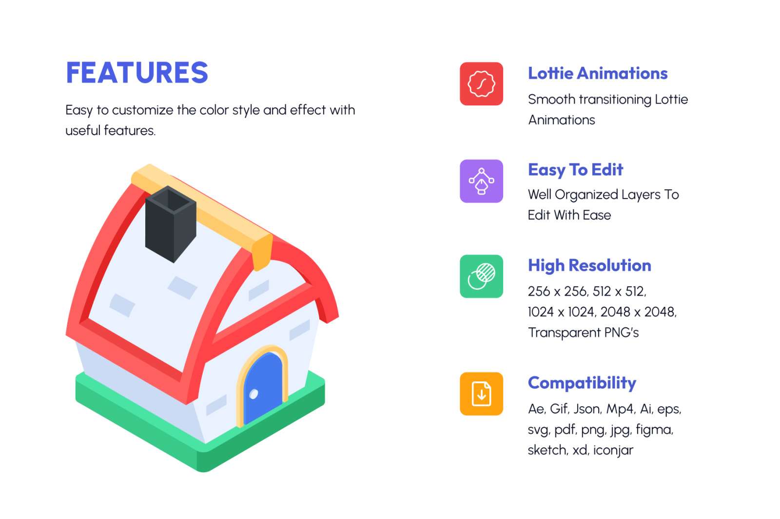 Game Weapon Isometric Icon Set