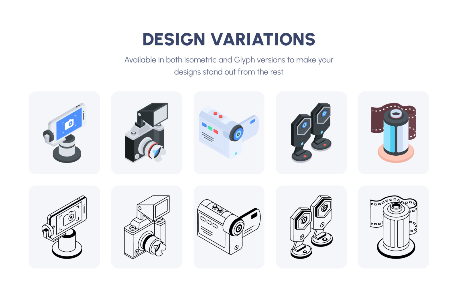 Animated Isometric Photography Icons