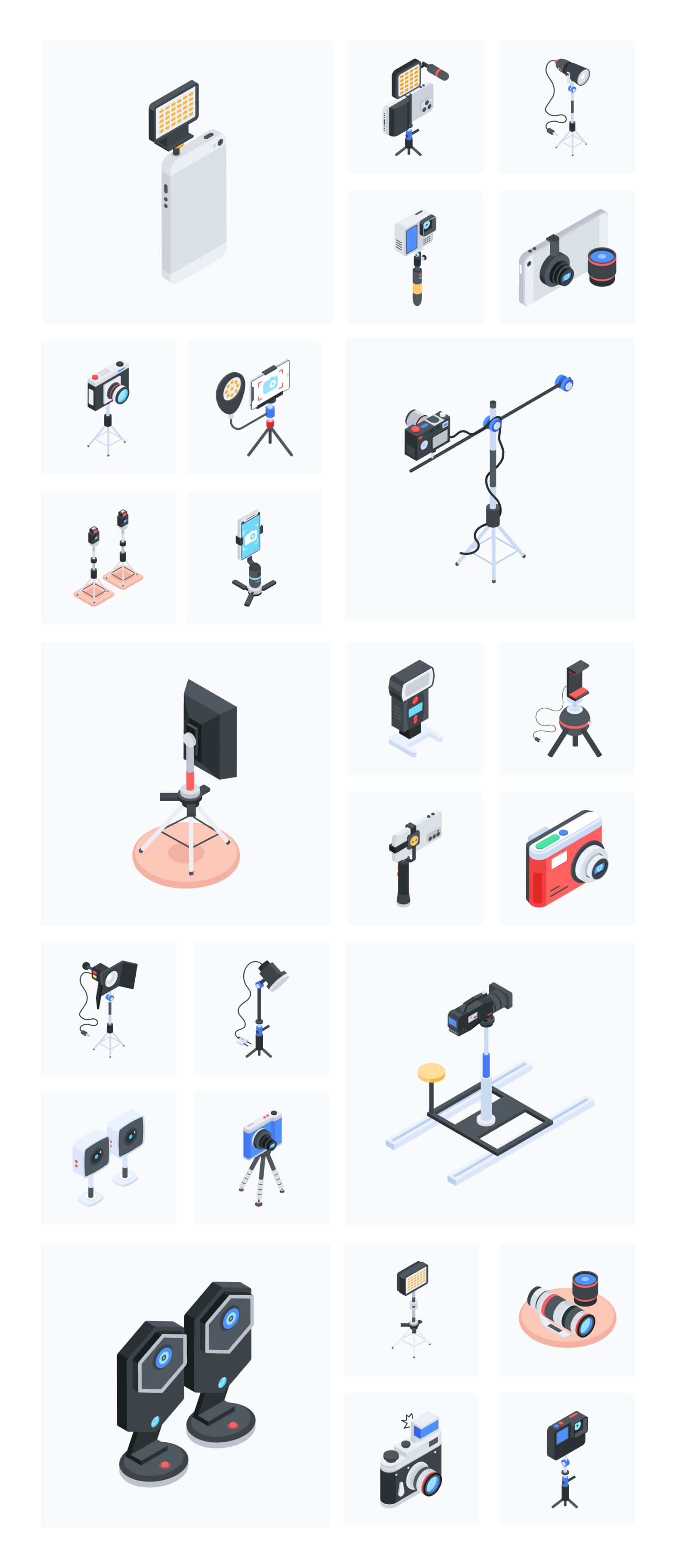 Animated Isometric Photography Icons