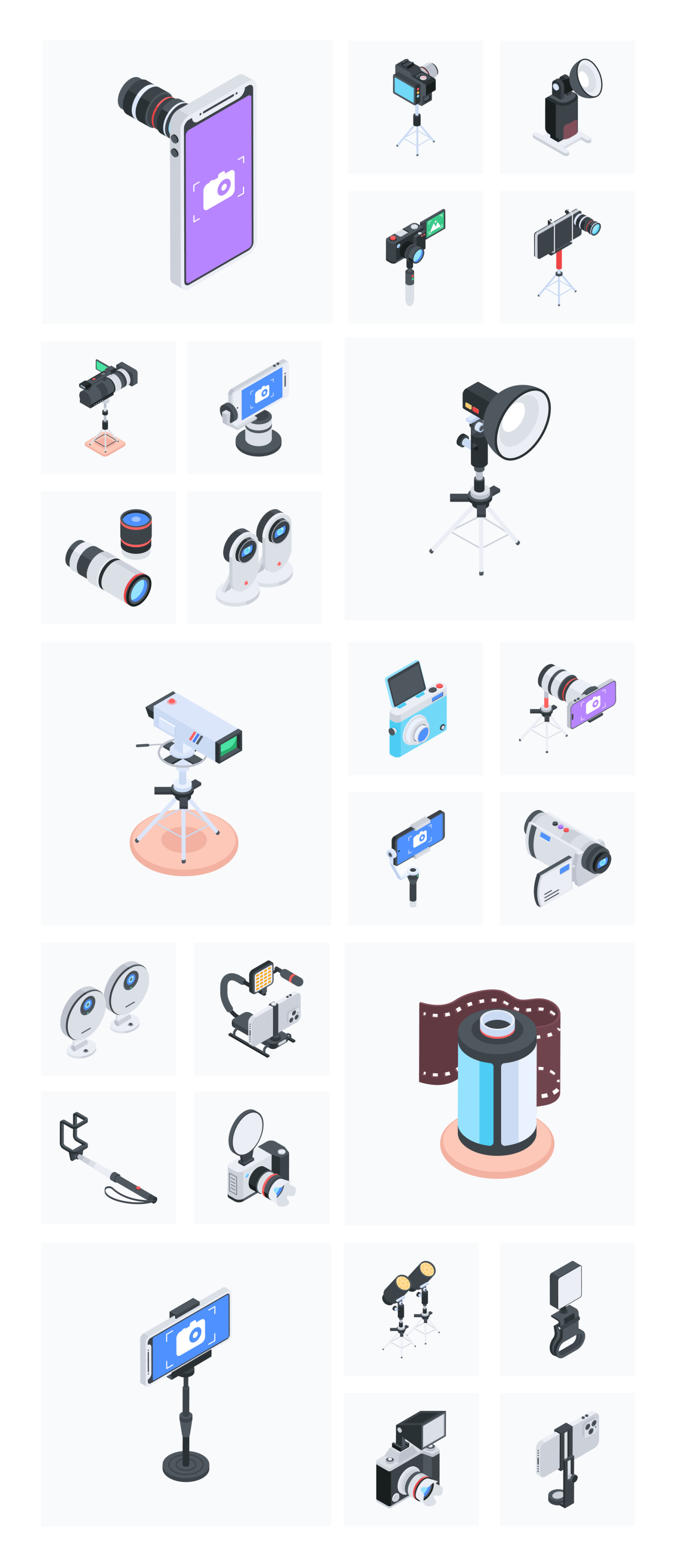 Animated Isometric Photography Icons