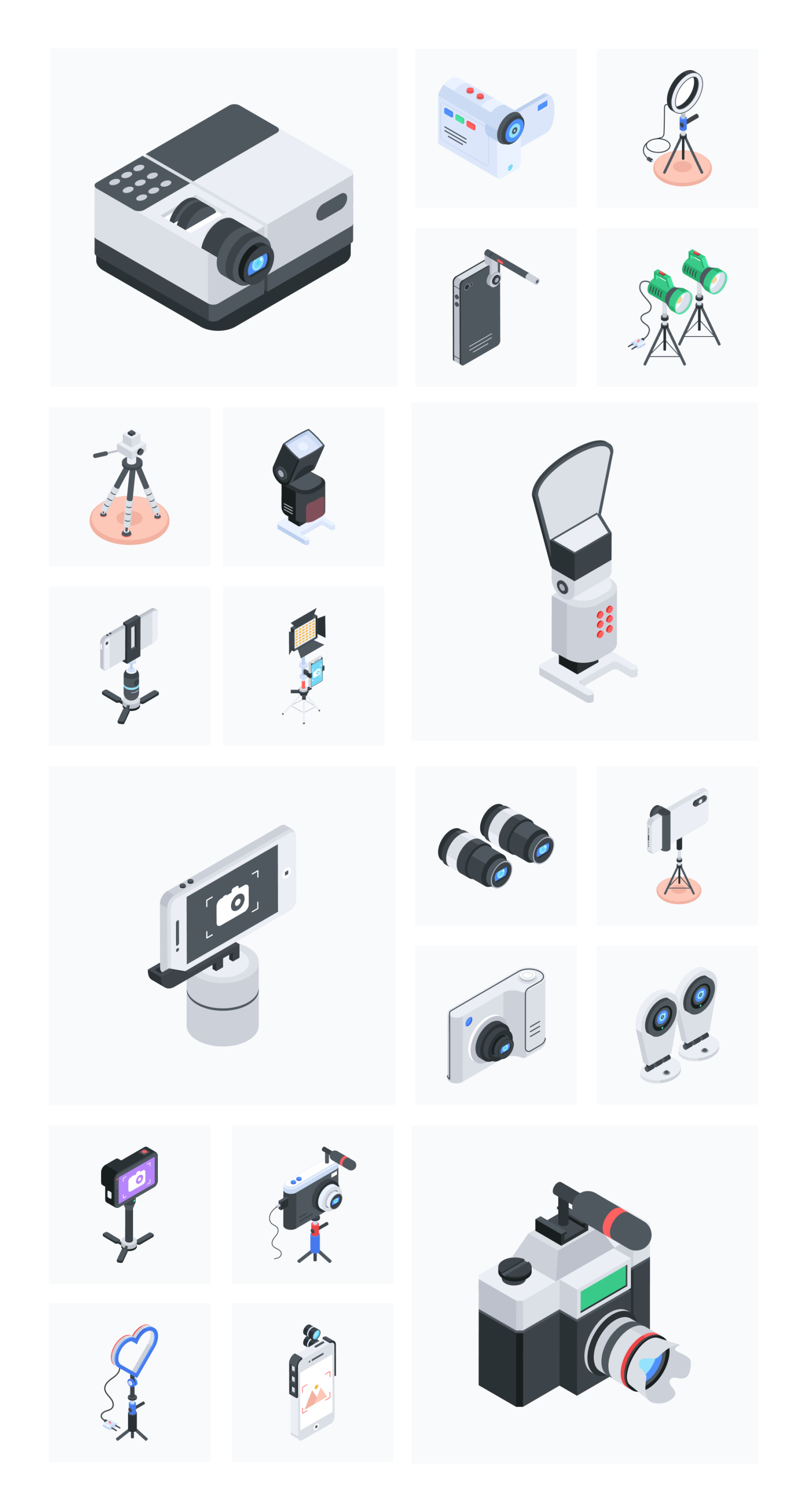 Animated Isometric Photography Icons