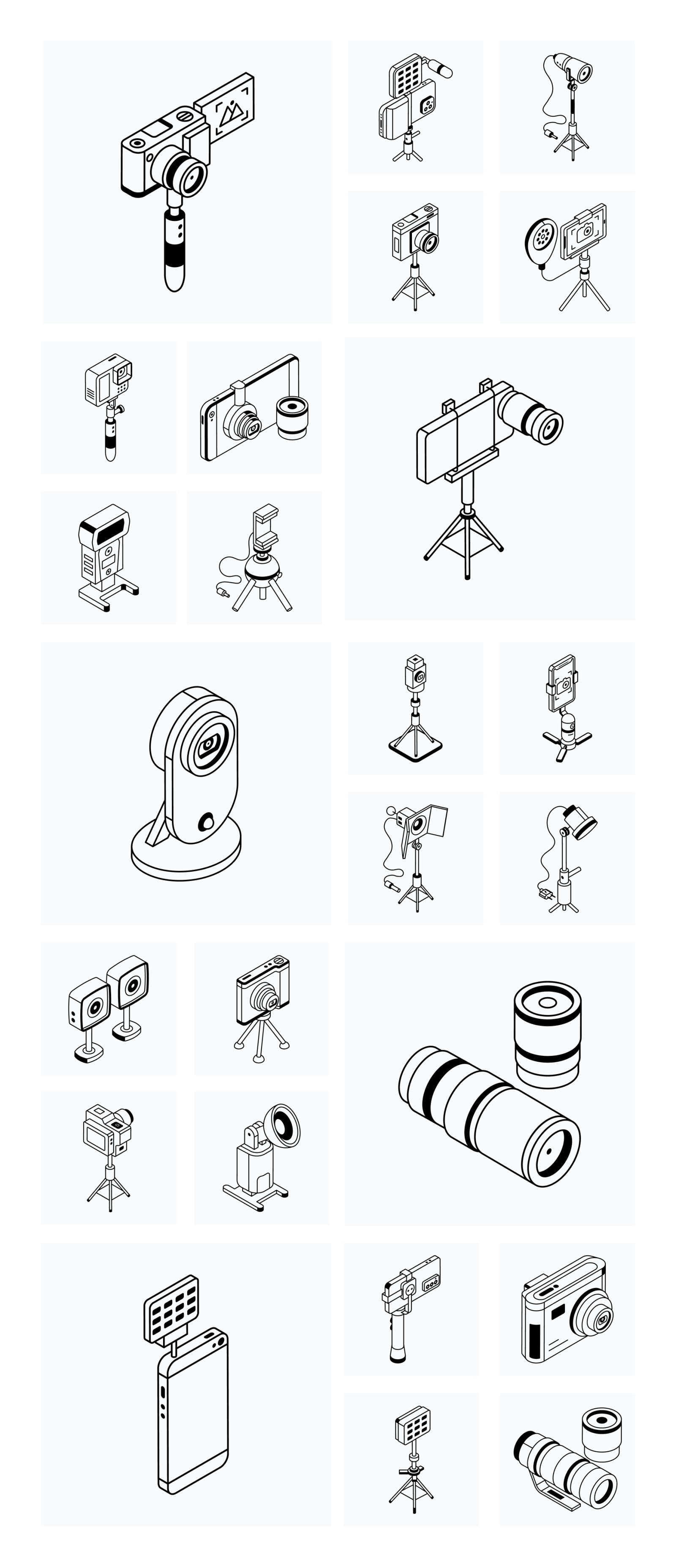 Animated Isometric Photography Icons