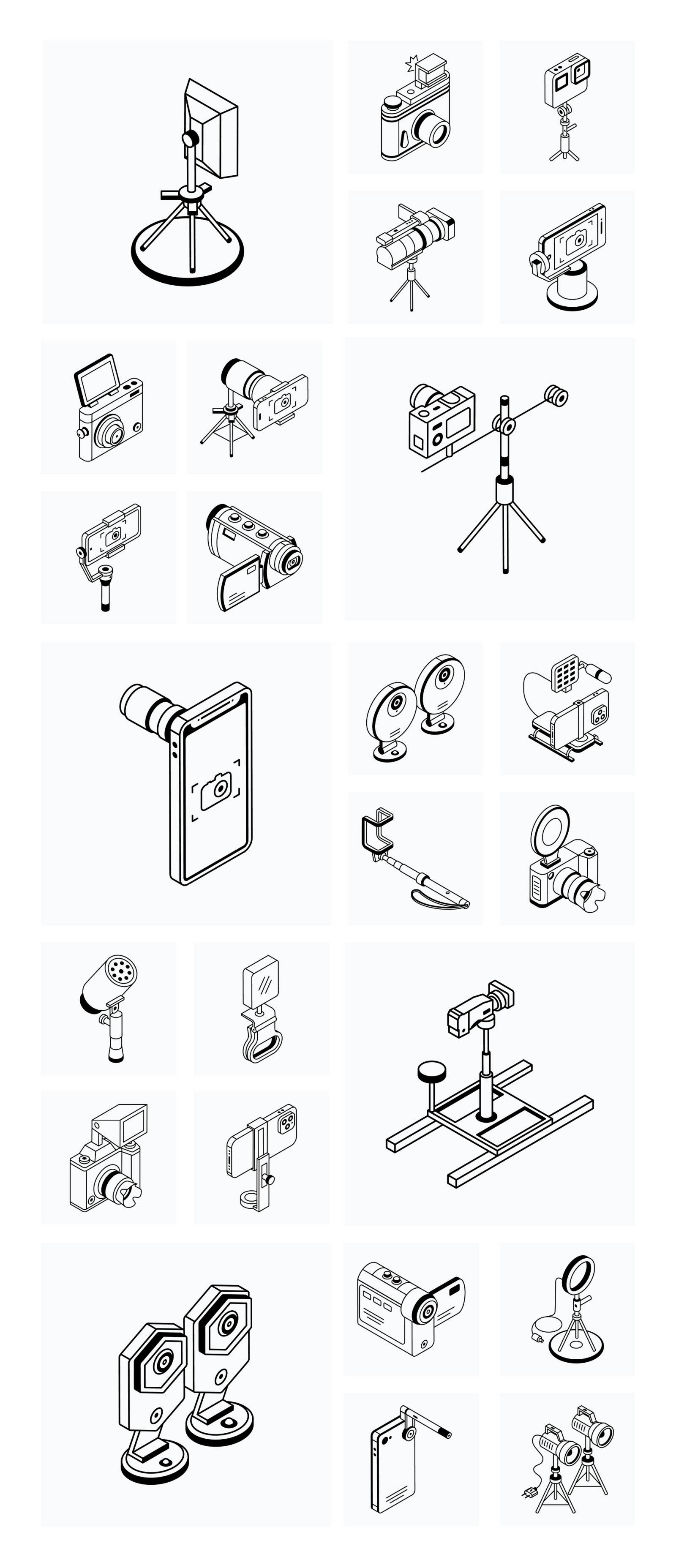 Animated Isometric Photography Icons