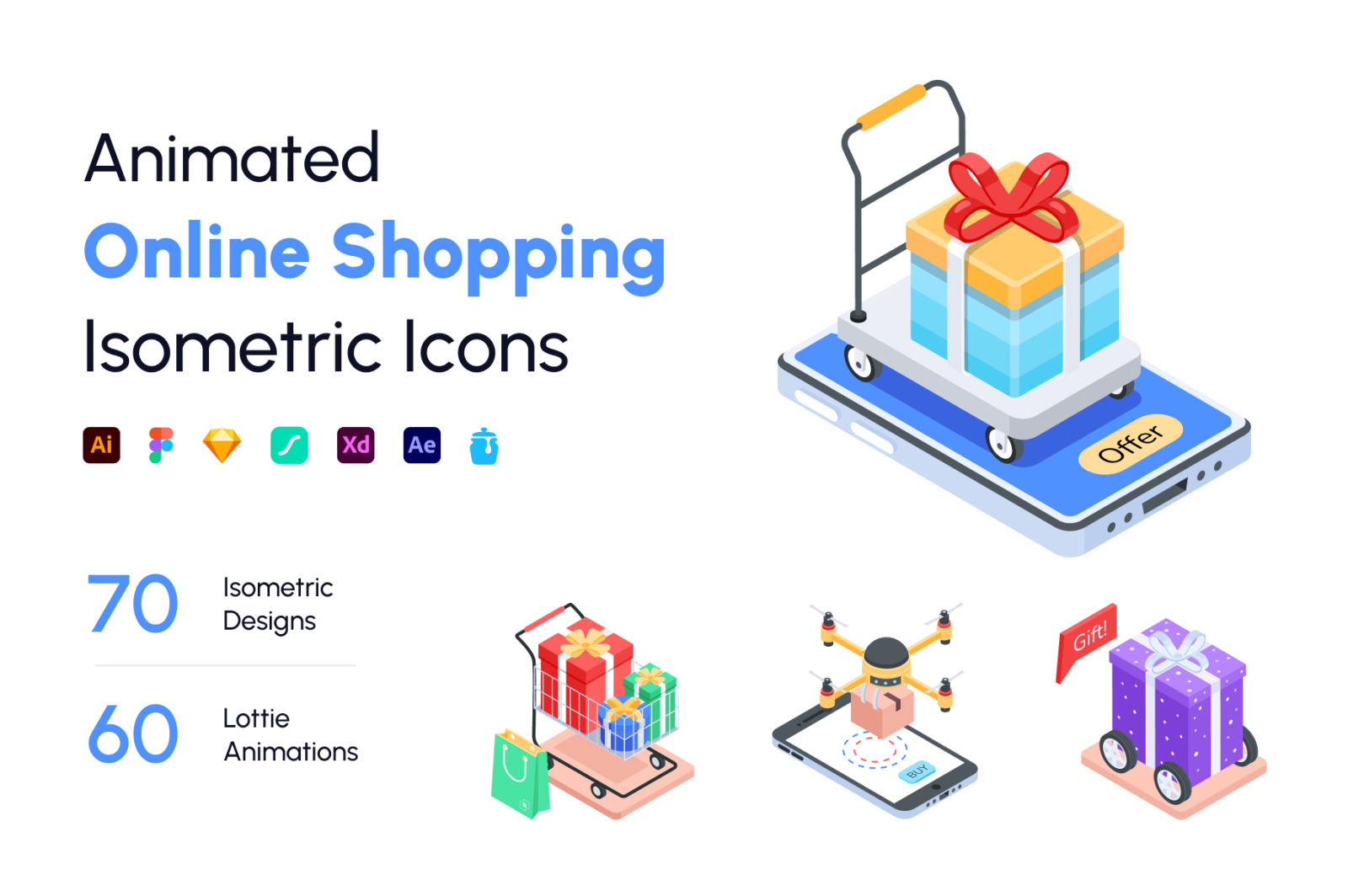 Animated Online Shopping Icons