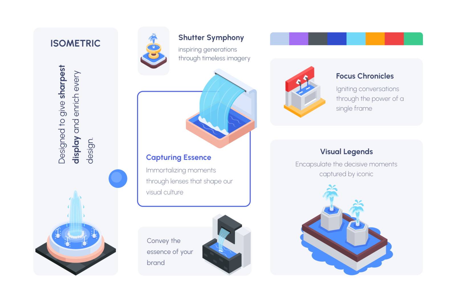 Animated Isometric Fountain Icons