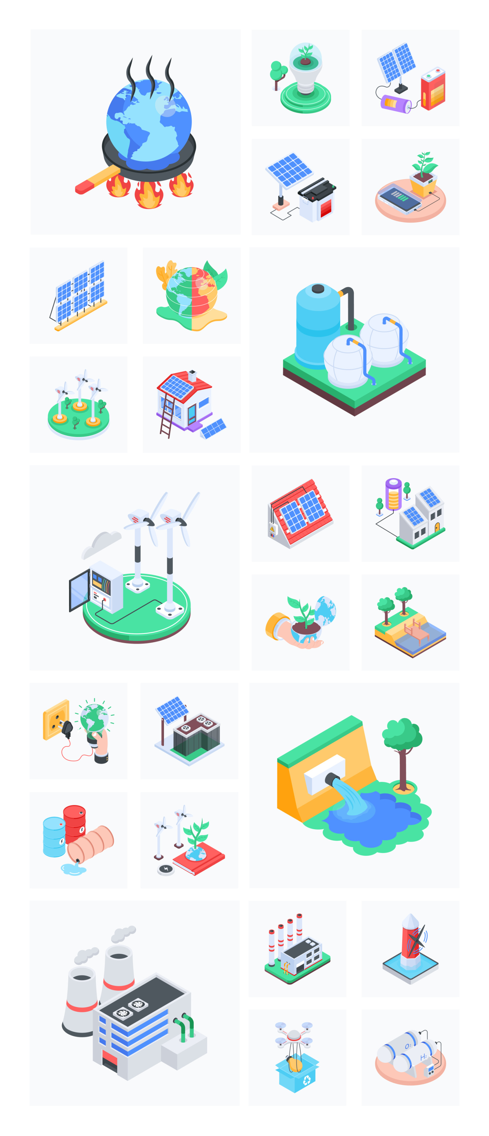 Animated Isometric Ecosystem Icons