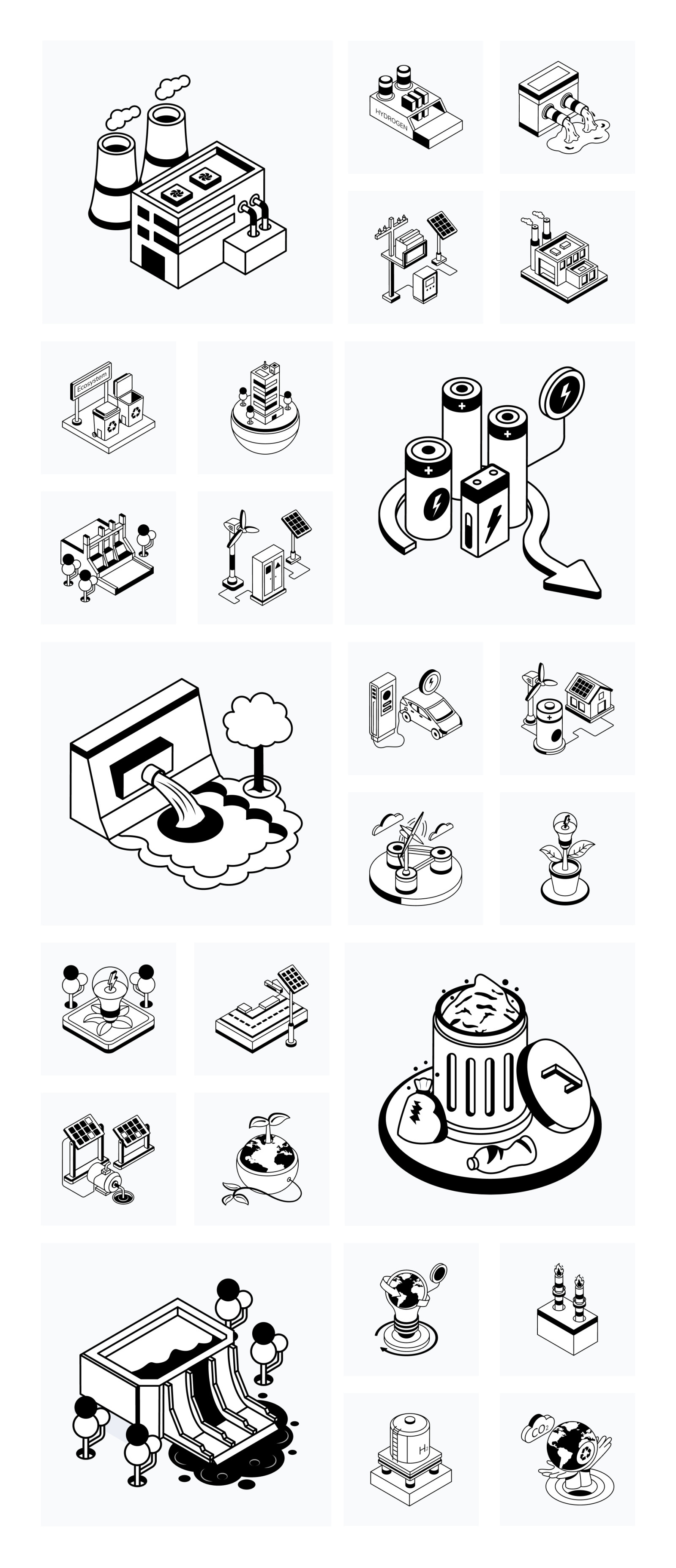 Animated Isometric Ecosystem Icons