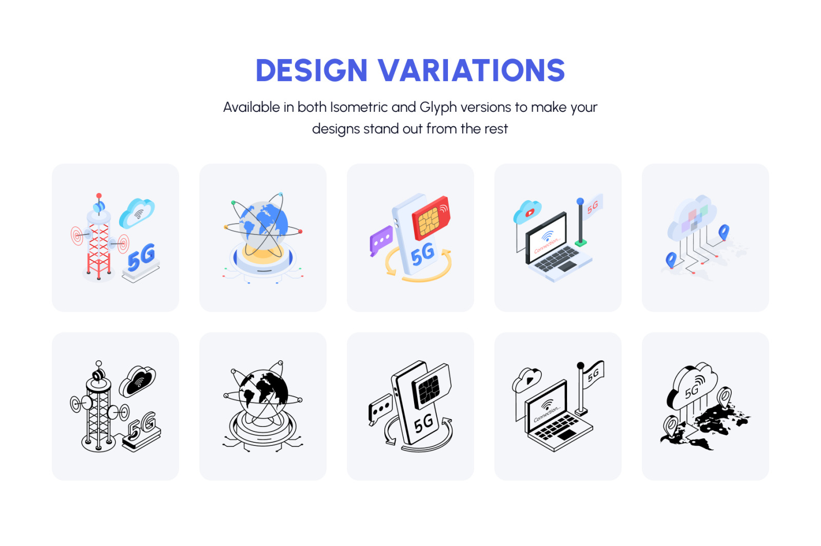 5G Technology and Internet Icons