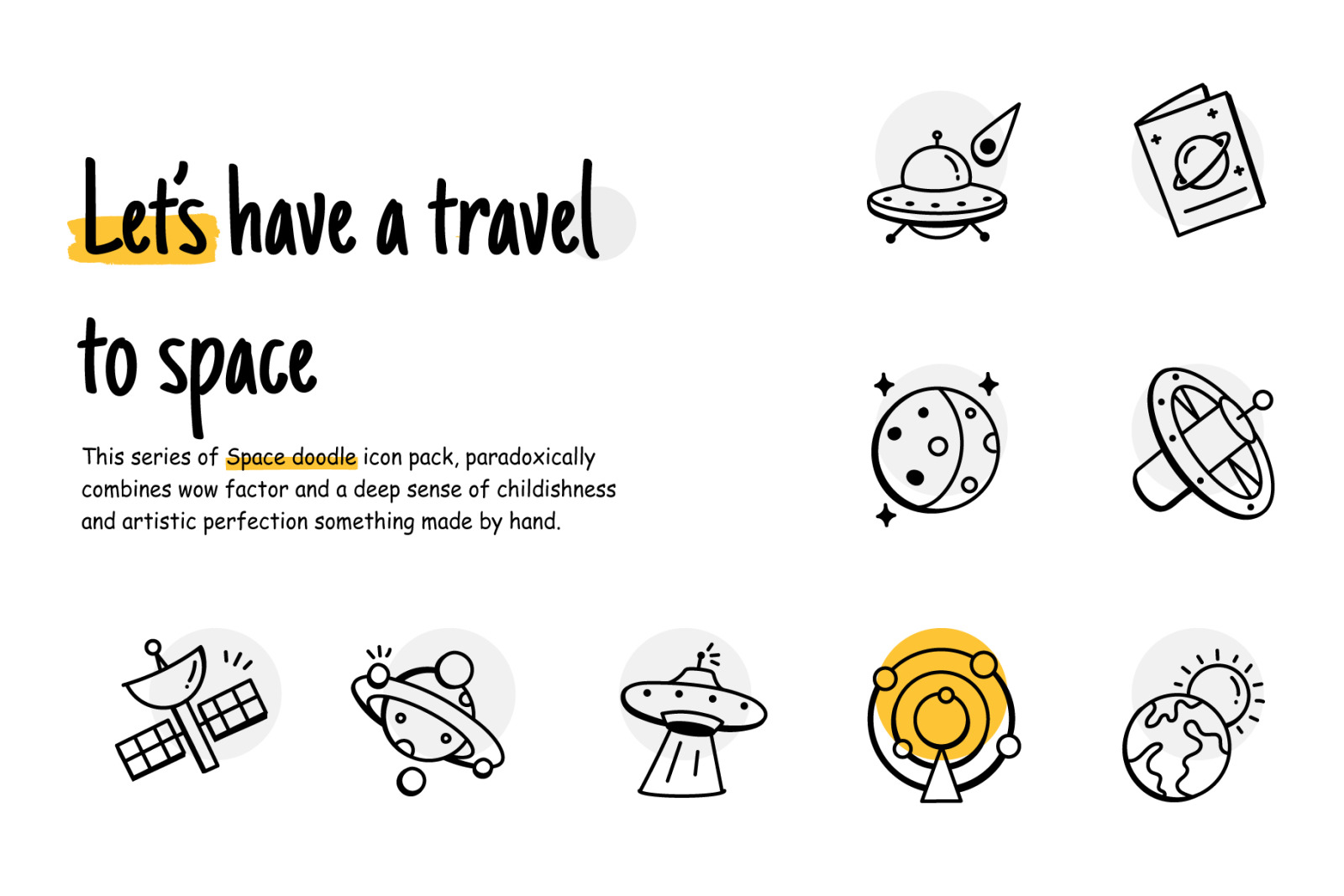 Hand Drawn Space Icons Hand Drawn Space Icons